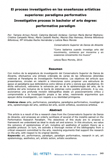 Iniciativa para divulgar literatura científica relacionada con la danza del profesorado del CSDA